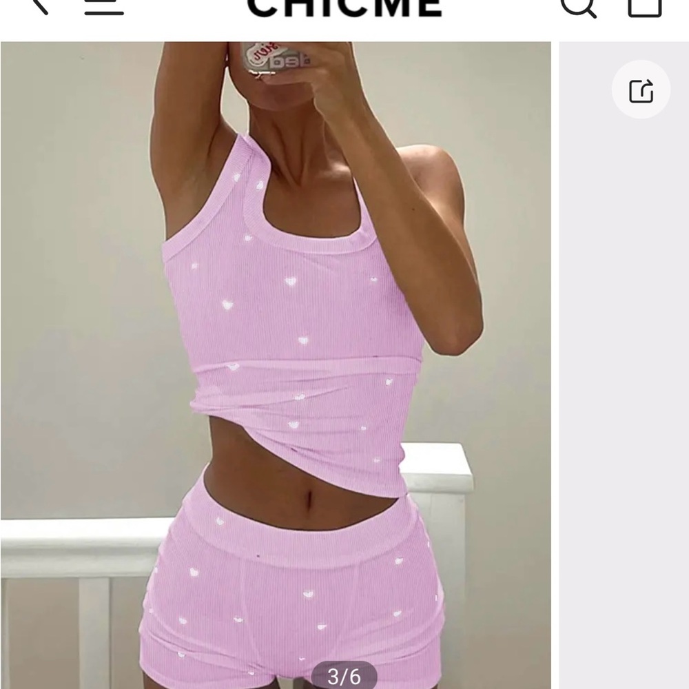 ChicMe Pink with Hearts Lounge Set